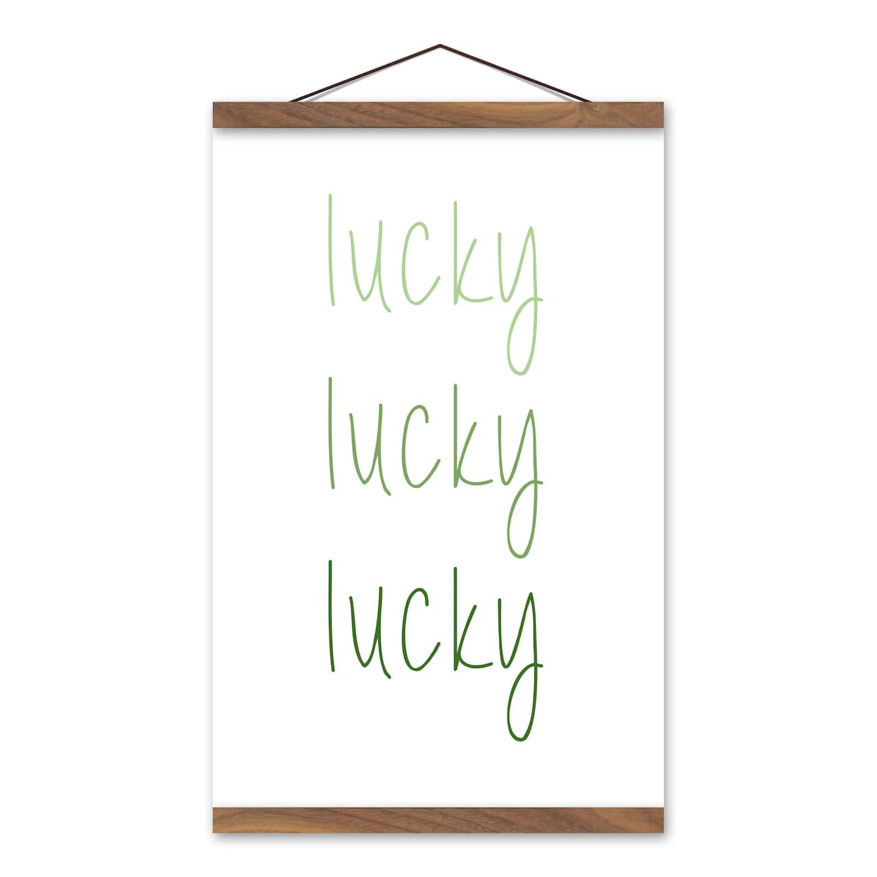 Simple Lucky Ombre Hanging Canvas 12" x 18" Teak Hanging Canvas